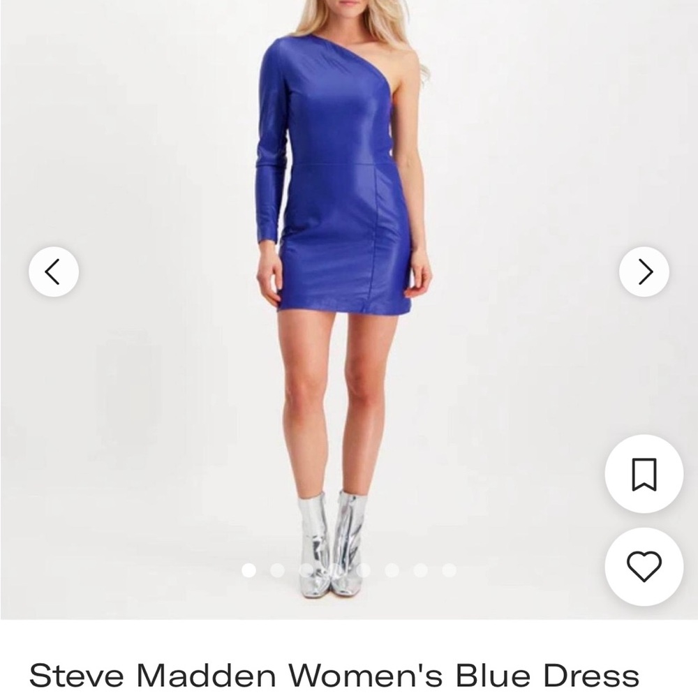 Women’s Blue faux leather Steve Madden mini dress. NWT. Size small. Beautiful